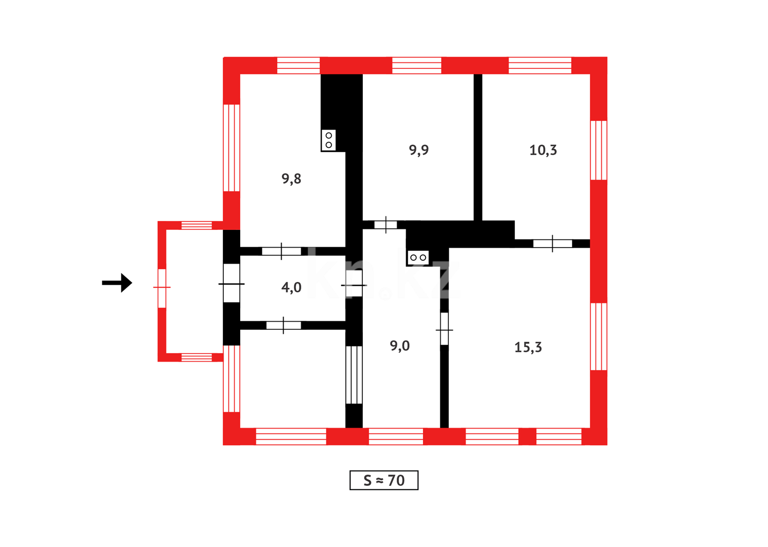 Продажа 4-комнатного дома, 70 м² в Караганде - фото 17