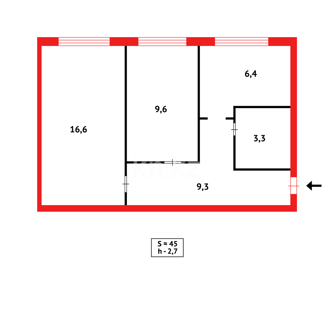 Продажа 2-комнатной квартиры, 40 м², мкр-н 21 в Караганде - фото 18
