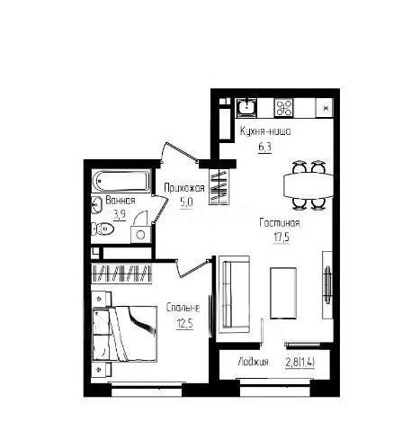 Продажа 2-комнатной квартиры, 46.6 м² в Алматы