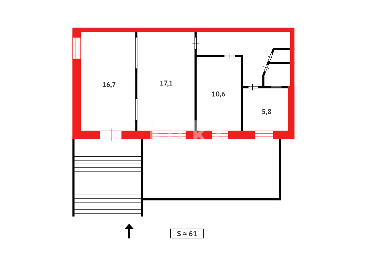 Продажа , 60.5 м², 6 мкр. в Темиртау - фото 18