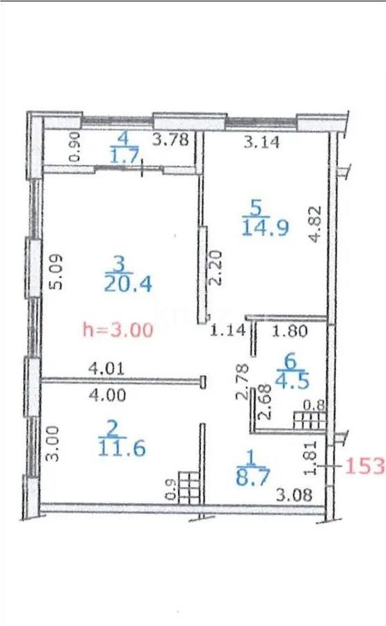 Продажа 3-комнатной квартиры, 63 м², ул. Жандосова, дом  108/1 в Алматы - фото 6
