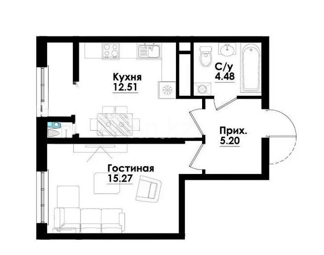 Продажа 1-комнатной квартиры, 38 м² в Алматы - фото 5