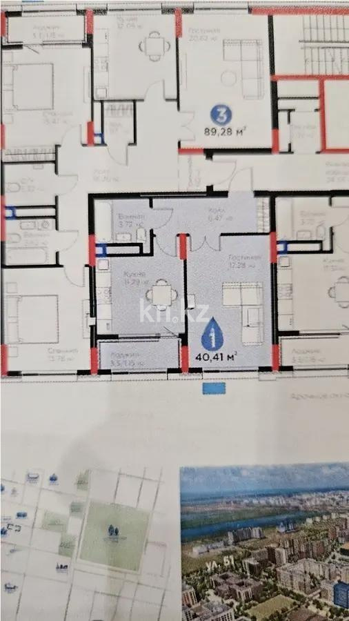 Продажа 1-комнатной квартиры, 40.41 м², пр. Туран, дом  57/5 в Астане