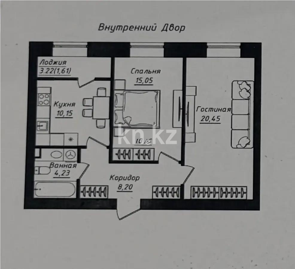 Продажа 2-комнатной квартиры, 60 м² в Астане