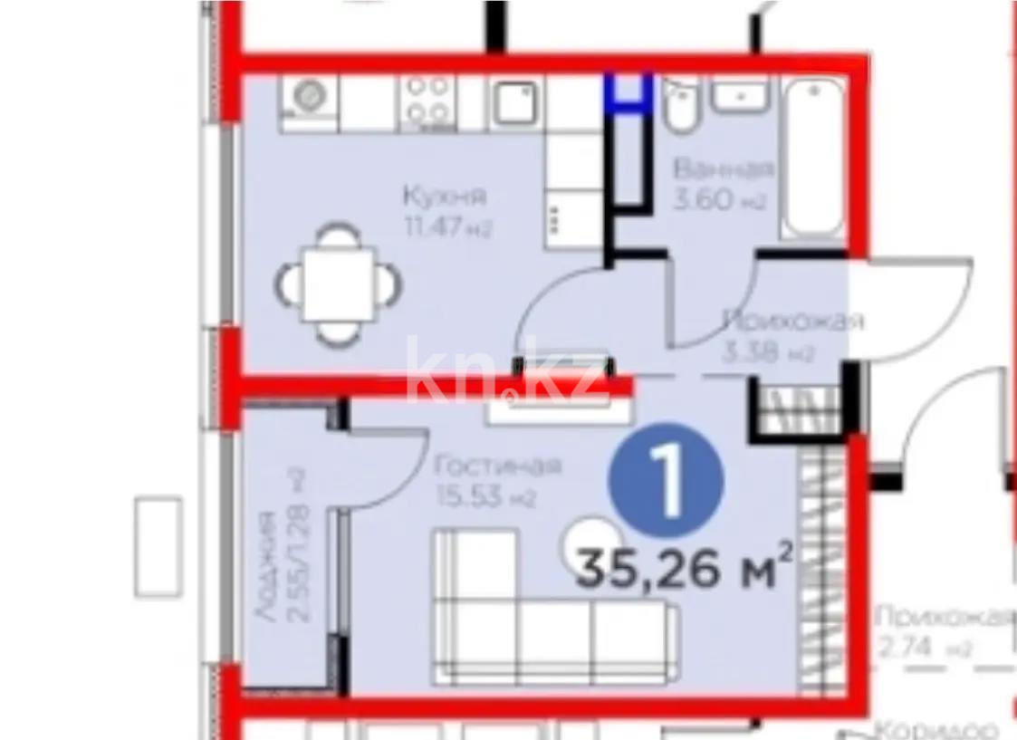 Продажа 1-комнатной квартиры, 35.36 м², мкр-н Гажайып, дом  11/17а в Алматы
