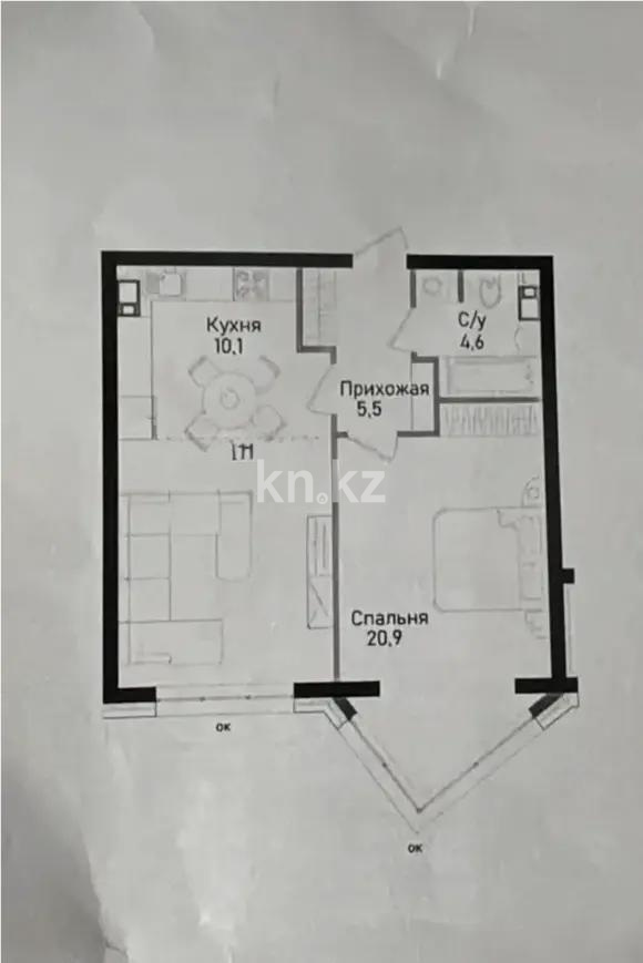 Продажа 2-комнатной квартиры, 58 м² в Алматы