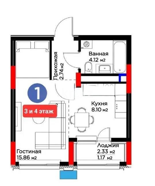 Продажа 1-комнатной квартиры, 32 м² в Астане - фото 4