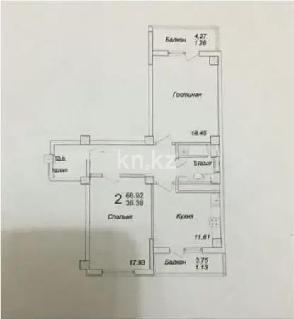 Продажа 2-комнатной квартиры, 67 м², ул. Нарикбаева, дом  6 в Астане