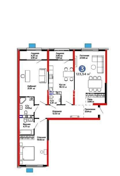 Продажа 3-комнатной квартиры, 123.54 м² в Алматы