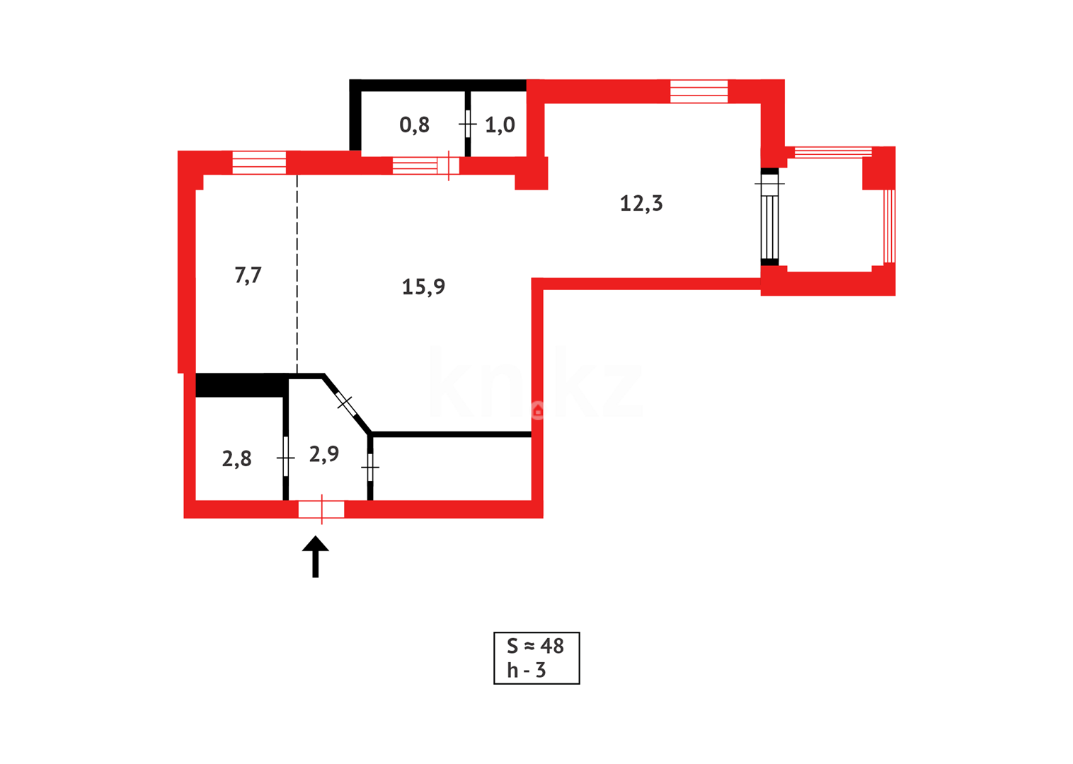 Продажа 2-комнатной квартиры, 48.2 м², ул. Е-430 в Астане - фото 12