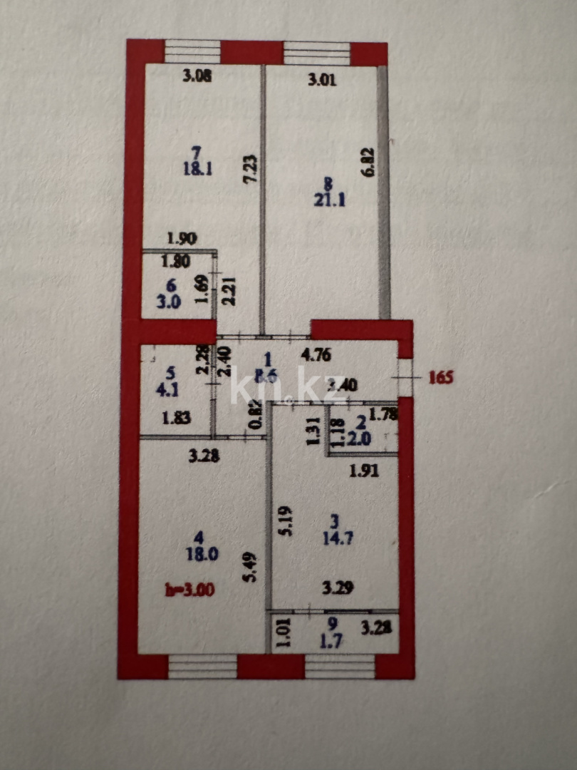 Продажа 3-комнатной квартиры, 91.3 м² в Астане