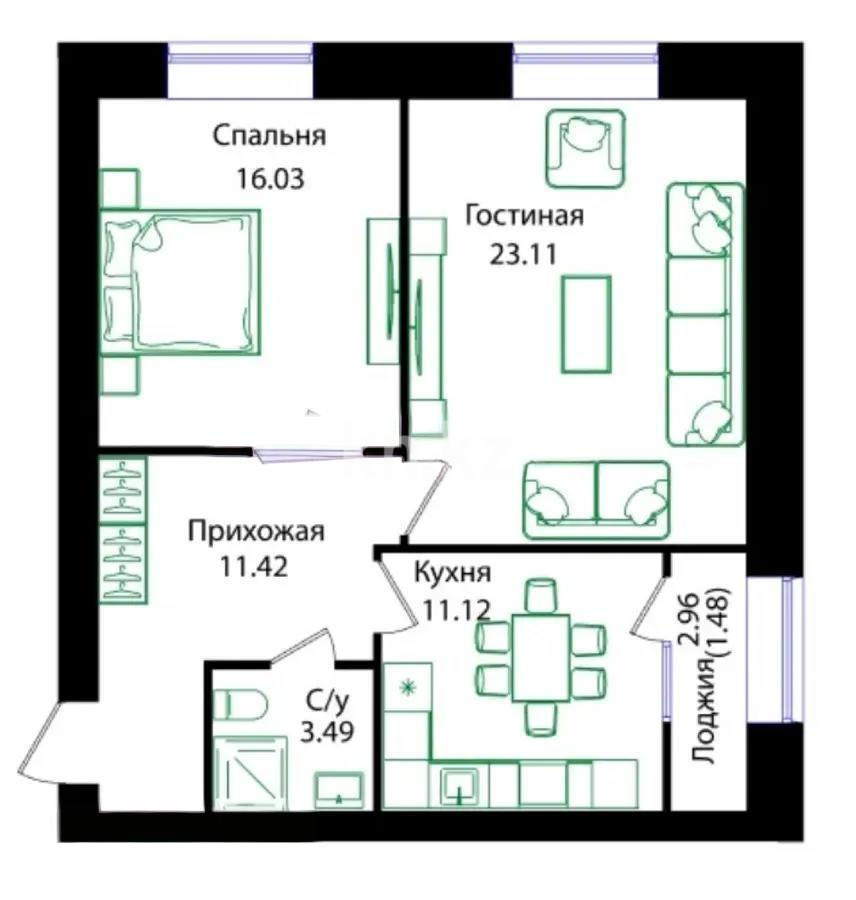 Продажа 2-комнатной квартиры, 66.65 м² в Астане - фото 4