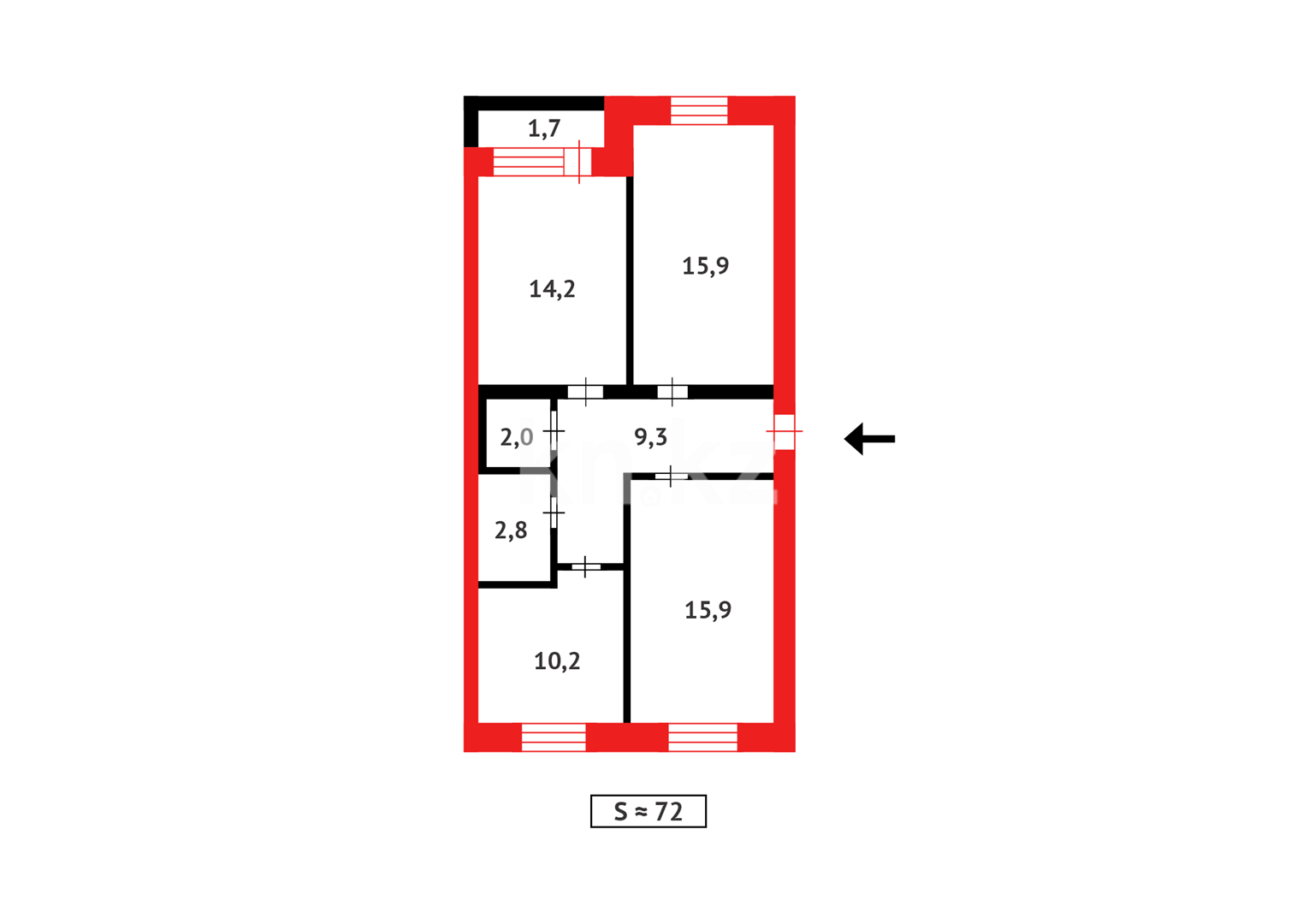 Продажа 3-комнатной квартиры, 72 м² в Темиртау - фото 19