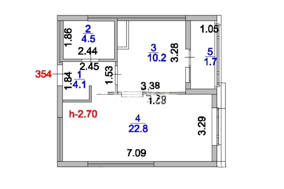 Продажа 1-комнатной квартиры, 43.3 м², ул. Бейбарыс Султан, дом  12 в Астане - фото 4
