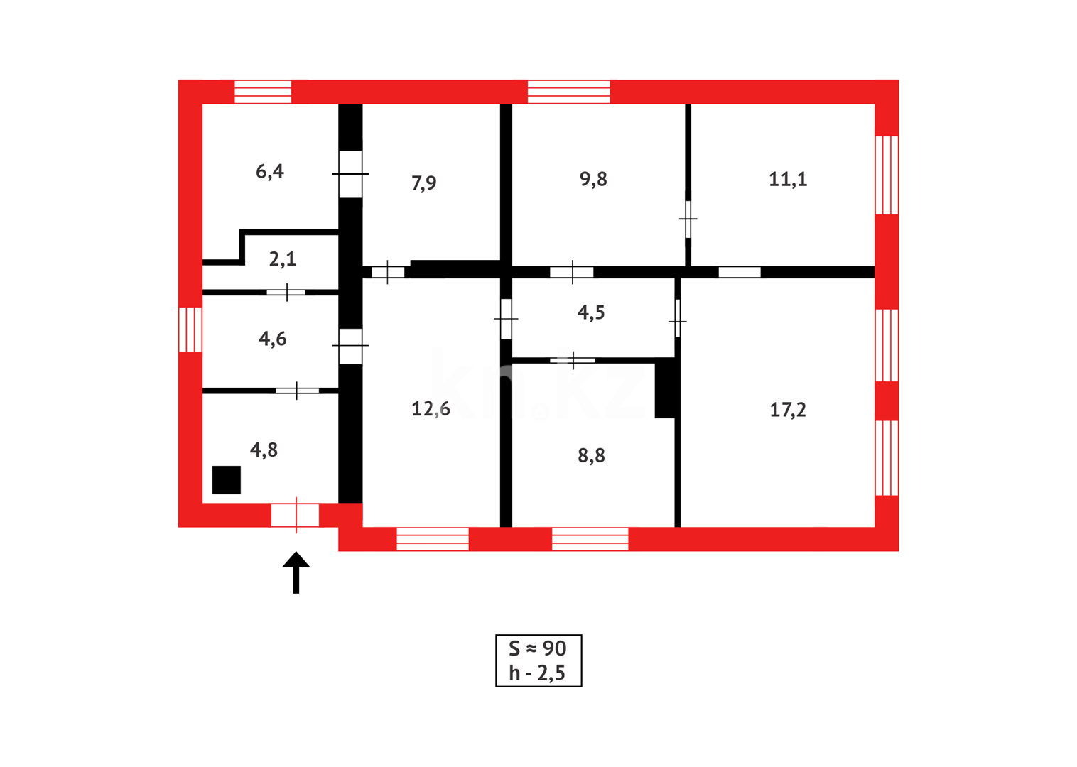 Продажа 4-комнатного дома, 90 м² в Караганде - фото 24