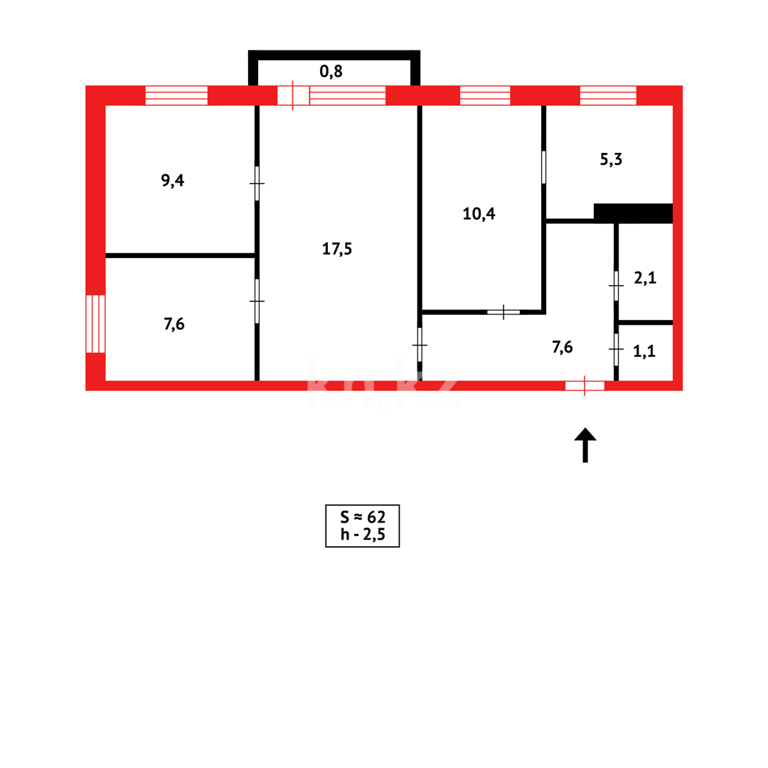 Продажа 4-комнатной квартиры, 62 м² в Темиртау - фото 13