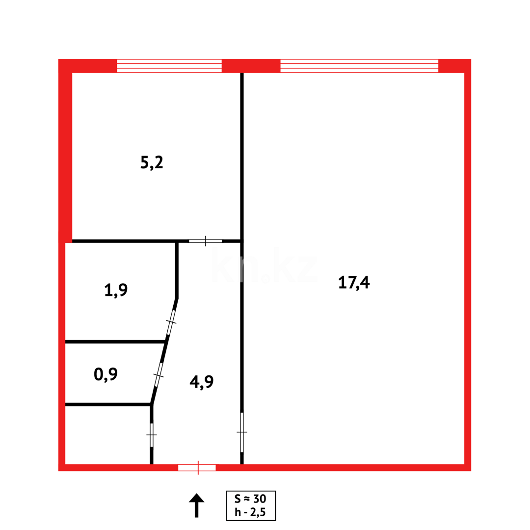 Продажа 1-комнатной квартиры, 30 м² в Темиртау - фото 11