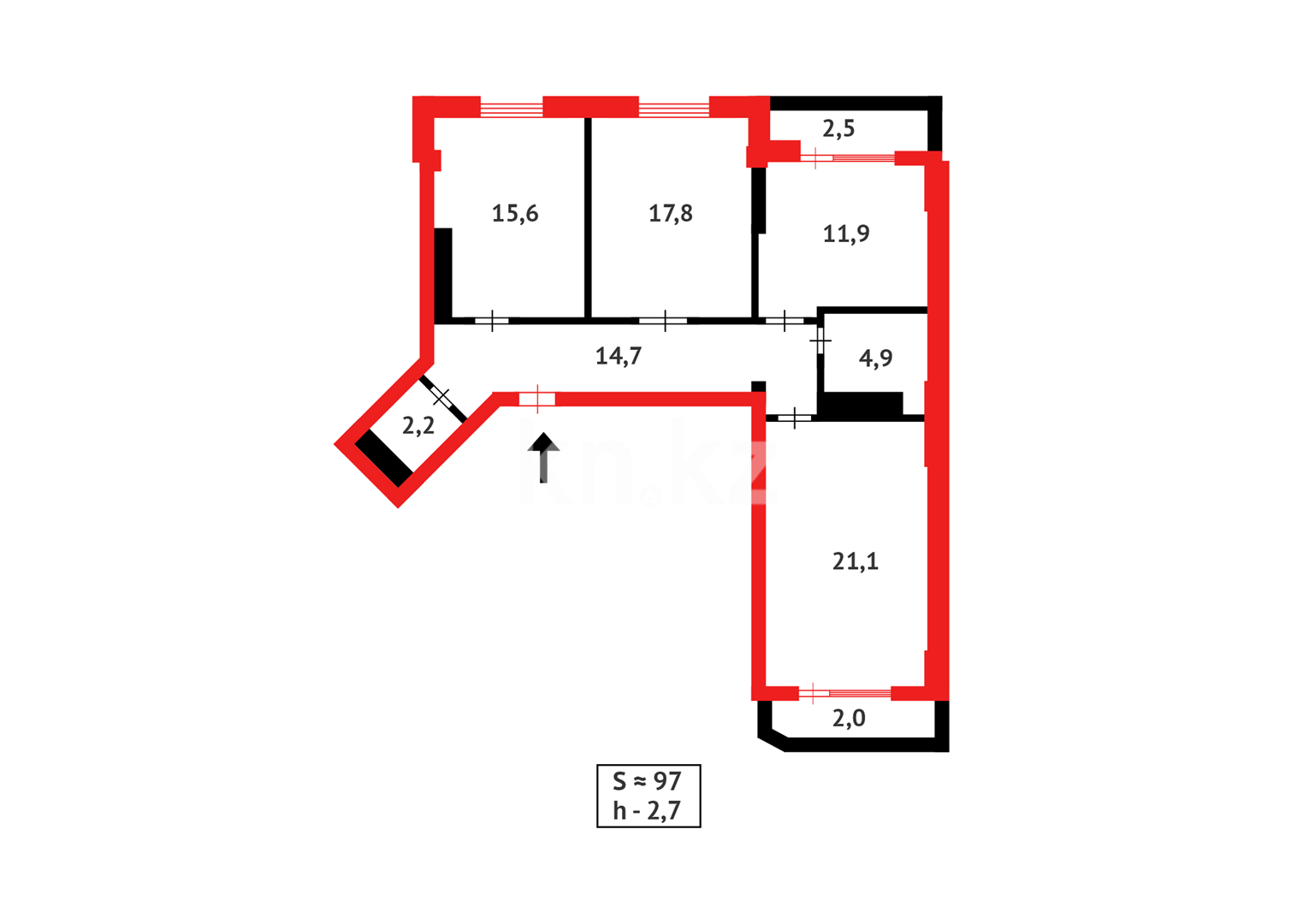 Продажа 3-комнатной квартиры, 92.7 м² в Астане - фото 19