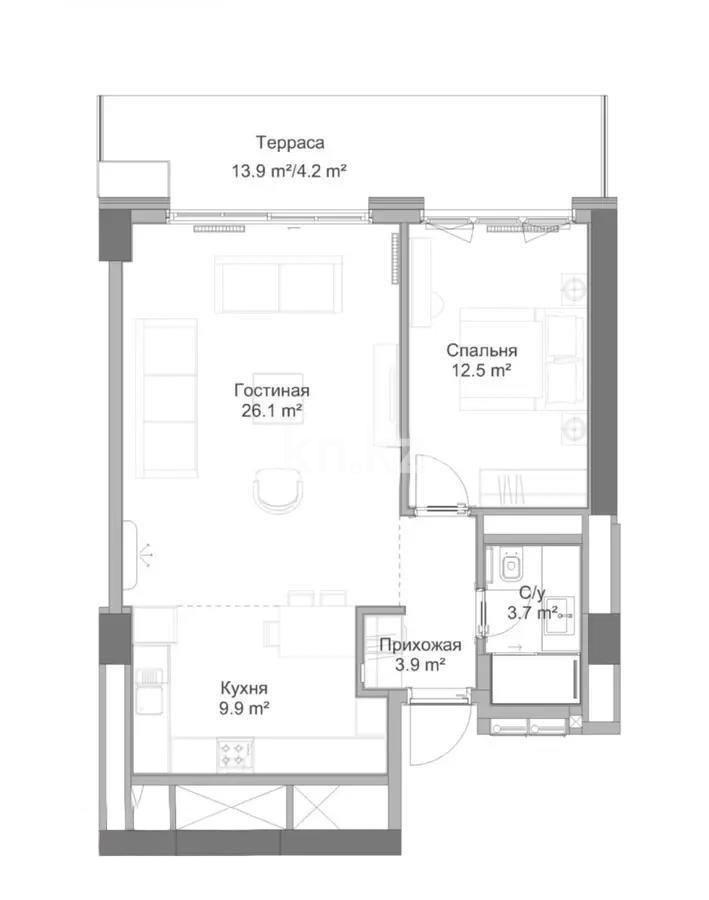 Продажа 2-комнатной квартиры, 63.9 м² в Алматы - фото 2