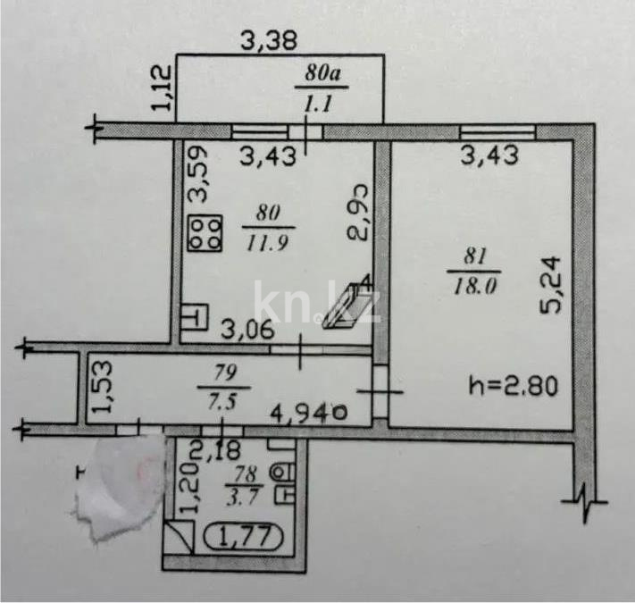 Продажа 1-комнатной квартиры, 43 м², мкр. Мамыр-2, дом  11 в Алматы
