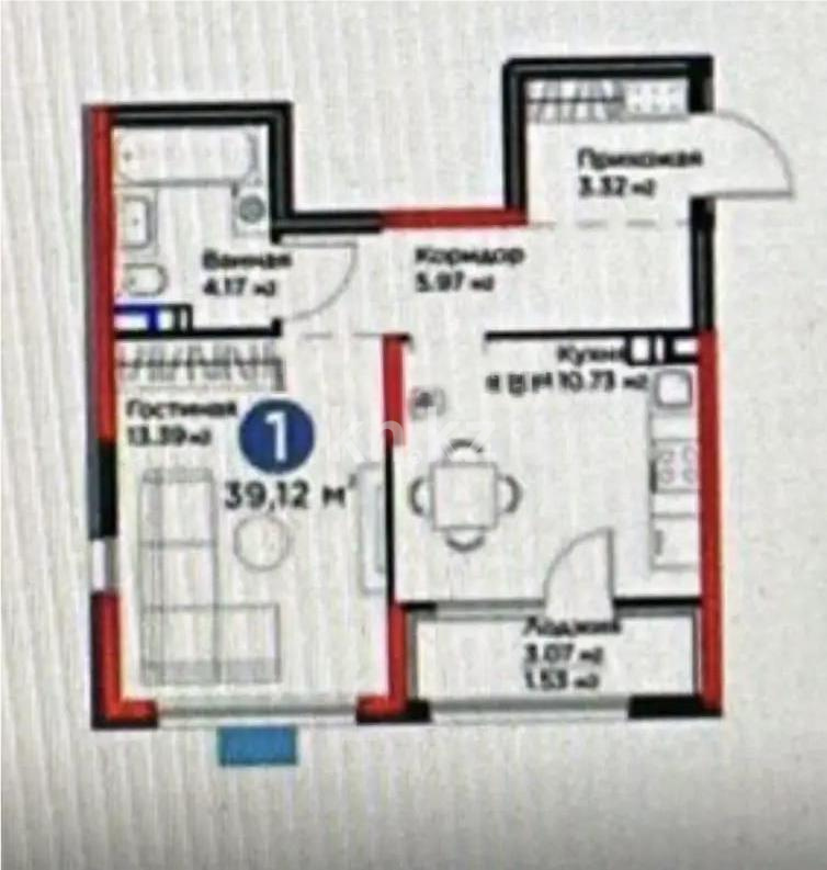 Продажа 1-комнатной квартиры, 39.2 м² в Алматы