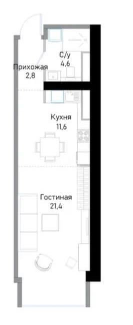 Продажа 1-комнатной квартиры, 40.8 м², ул. Ауэзова, дом  3/2 стр в Алматы