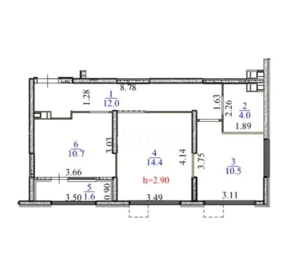 Продажа 2-комнатной квартиры, 53.2 м² в Алматы