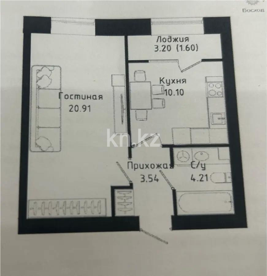 Продажа 1-комнатной квартиры, 41 м², ул. Нажимеденова, дом  30/1 в Астане