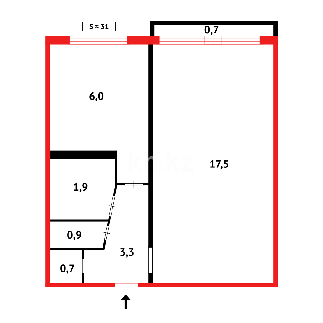 Продажа 1-комнатной квартиры, 31 м² в Караганде - фото 11