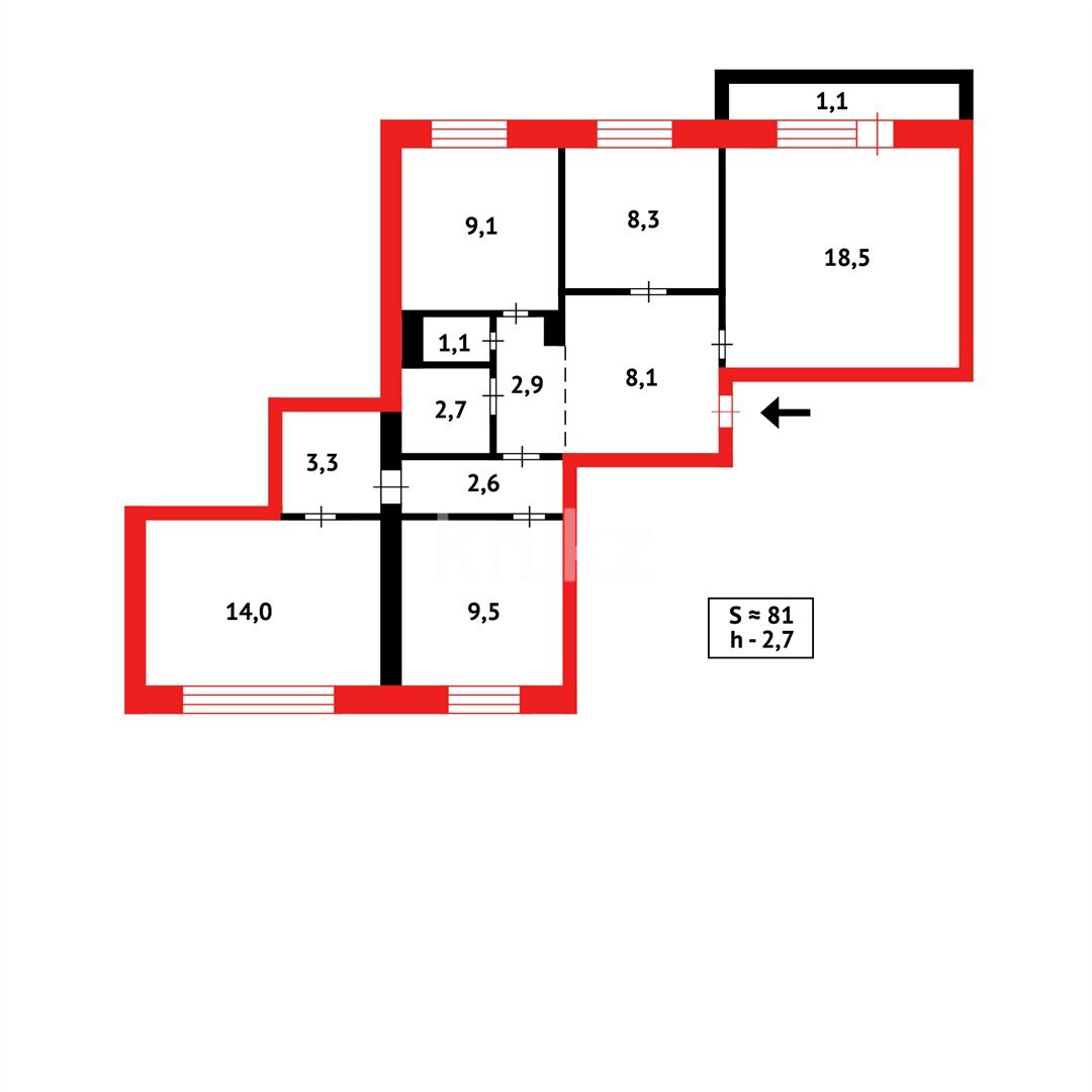Продажа 4-комнатной квартиры, 82 м² в Караганде - фото 19