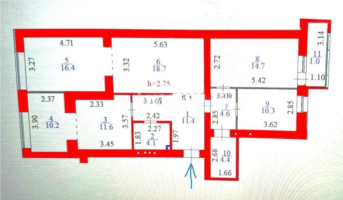 Продажа 4-комнатной квартиры, 108 м², ул. Калдаякова, дом  19 в Астане - фото 7