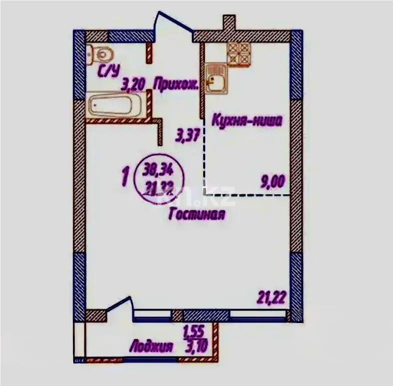 Продажа 2-комнатной квартиры, 40 м² в Астане
