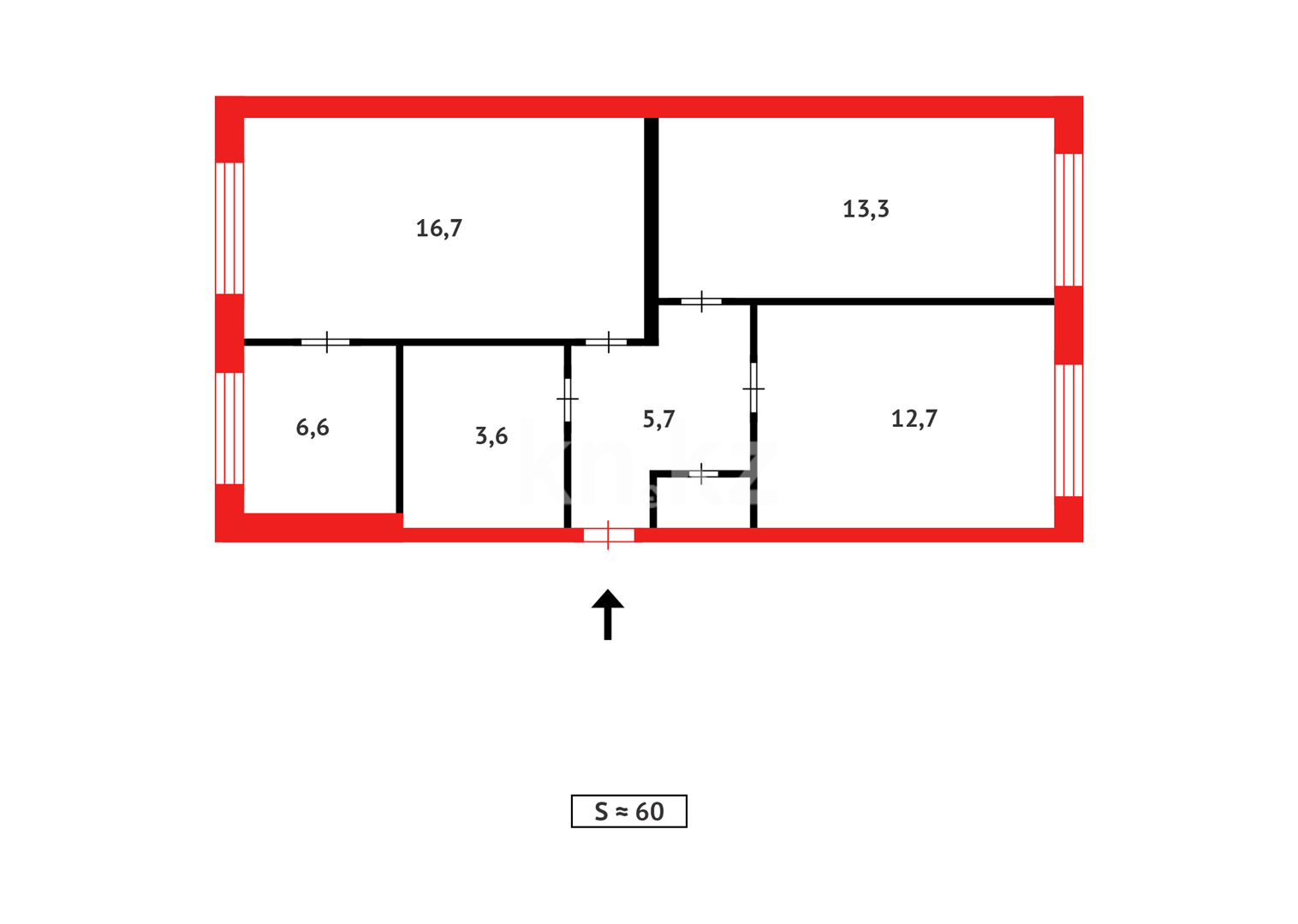 Продажа 3-комнатной квартиры, 60 м², ул. Сатыбалдина в Караганде - фото 13