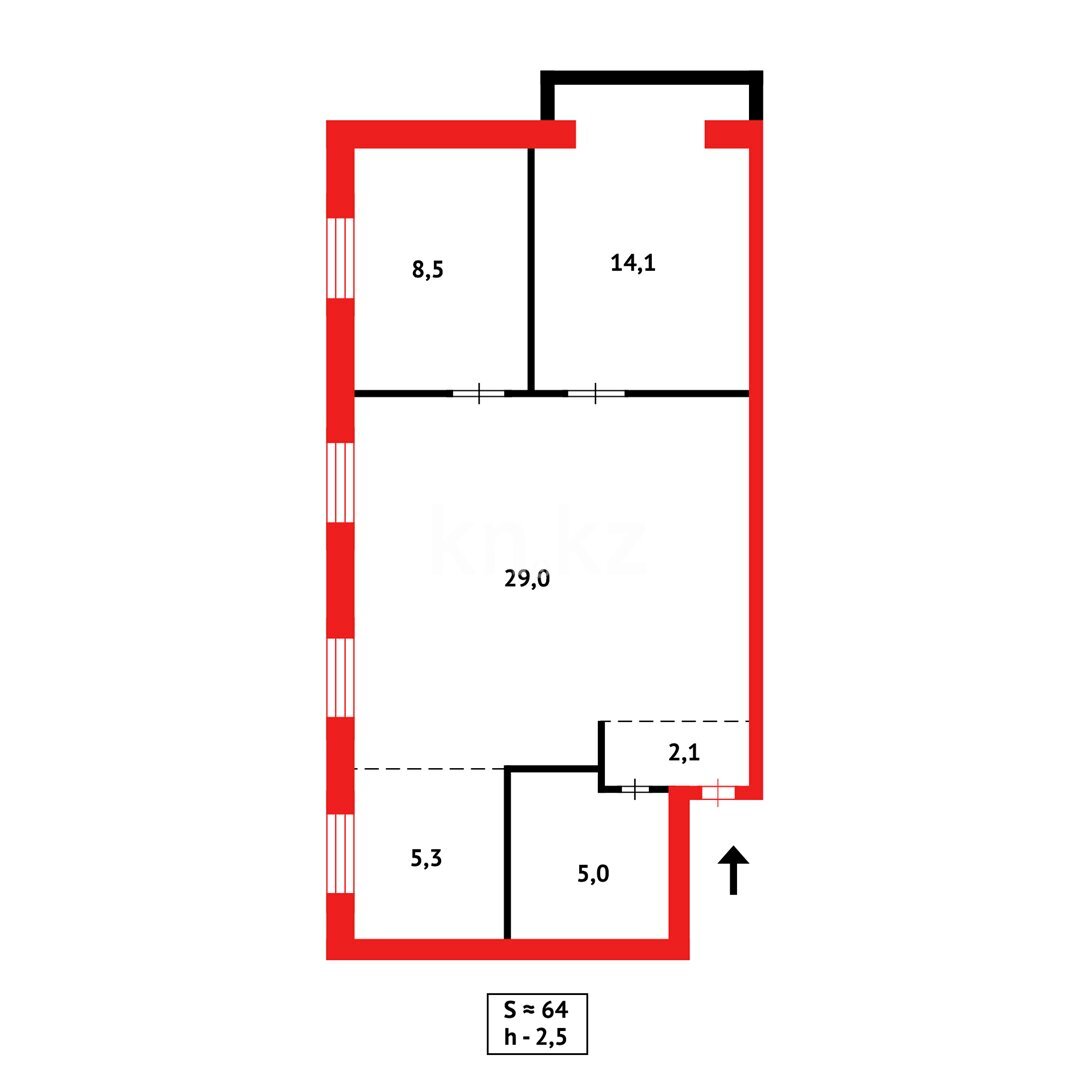 Продажа 3-комнатной квартиры, 64 м² в Караганде - фото 10