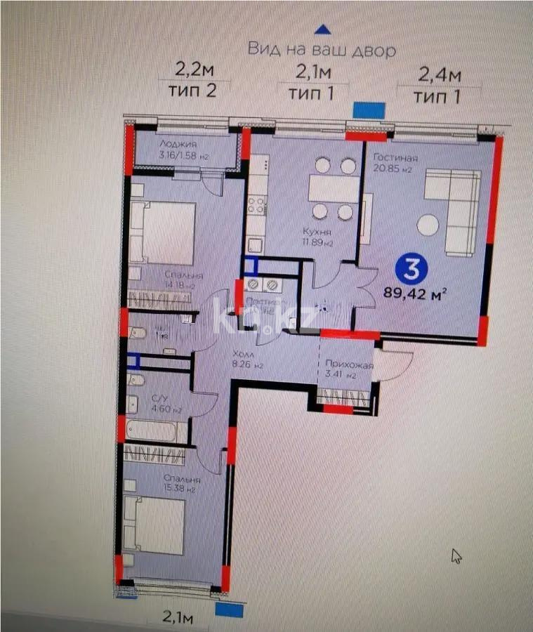 Продажа 3-комнатной квартиры, 90 м², ул. Нурмагамбетова, дом  17 стр в Астане