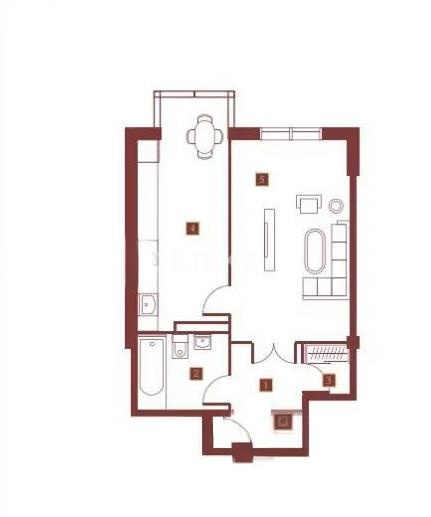 Продажа 1-комнатной квартиры, 42.1 м² в Алматы
