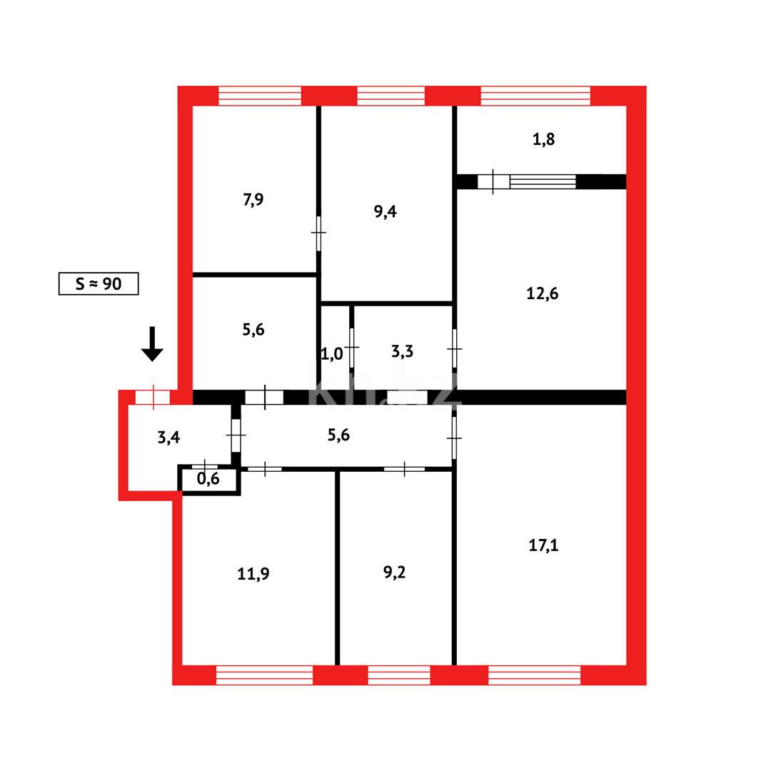 Продажа 5-комнатной квартиры, 90 м², ул. Чокана Уалиханова в Темиртау - фото 15