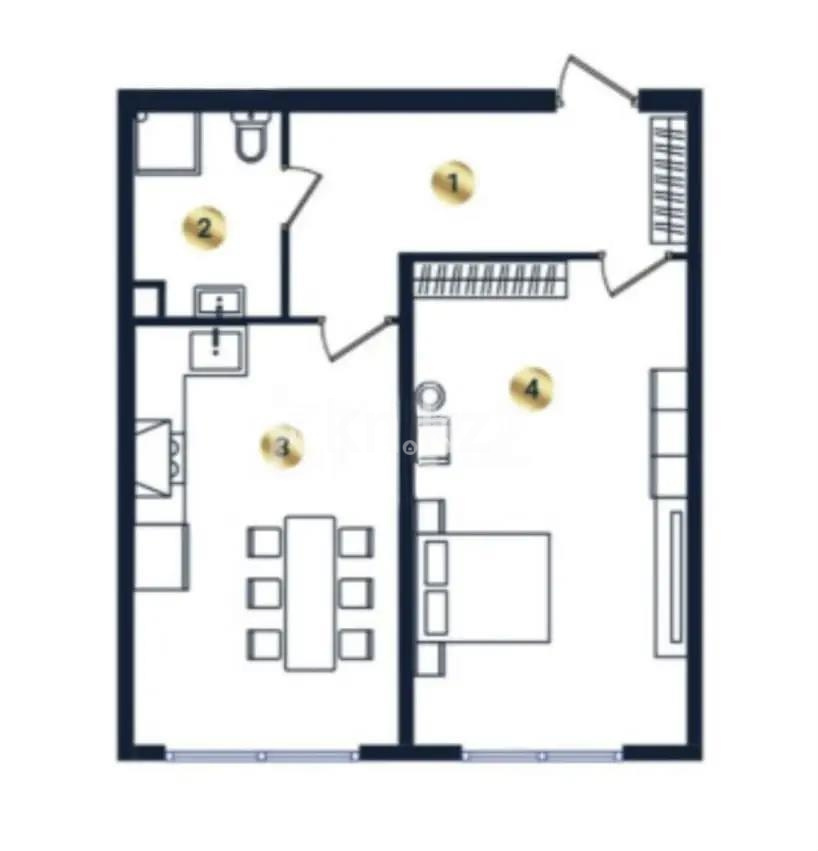 Продажа 2-комнатной квартиры, 45 м² в Алматы