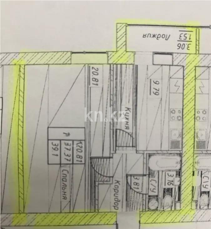 Продажа 1-комнатной квартиры, 39.2 м², ул. Тынышбайулы, дом  6 стр в Астане