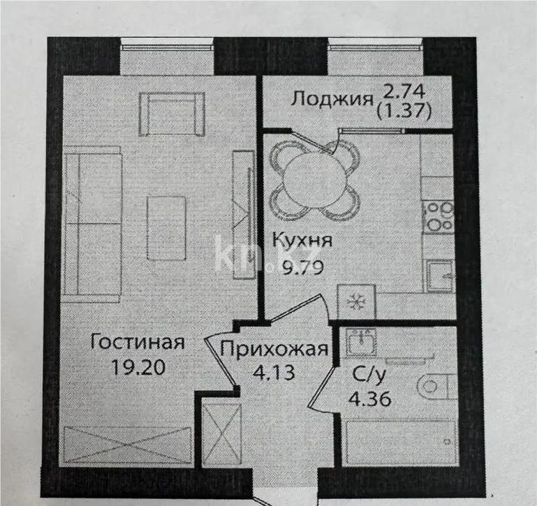 Продажа 1-комнатной квартиры, 40 м², ул. Е-15, дом  16 в Астане