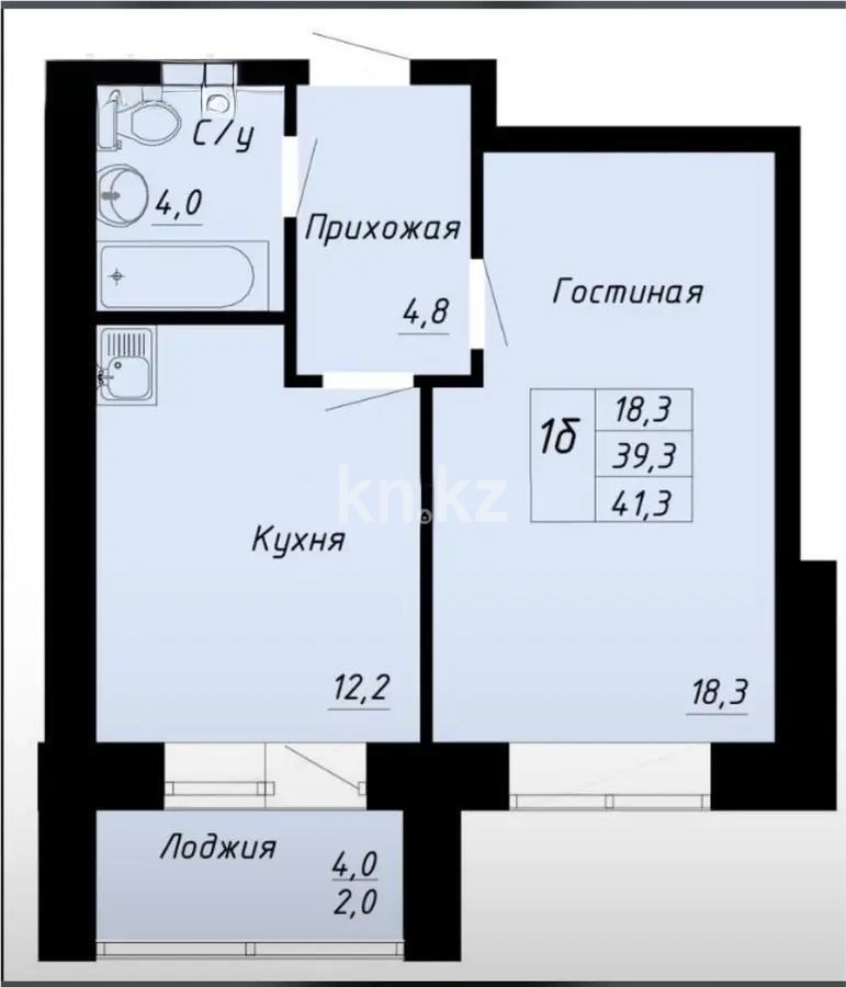 Продажа 1-комнатной квартиры, 39 м² в Астане