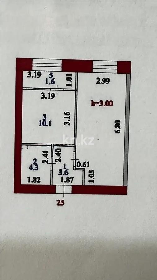Продажа 1-комнатной квартиры, 39.15 м², ул. Нажимеденова, дом  30/1 в Астане