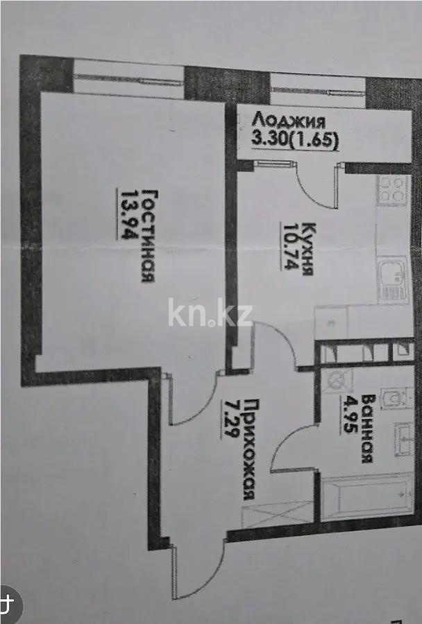 Продажа 1-комнатной квартиры, 38.57 м², ул. Навои, дом  30а/1 в Алматы