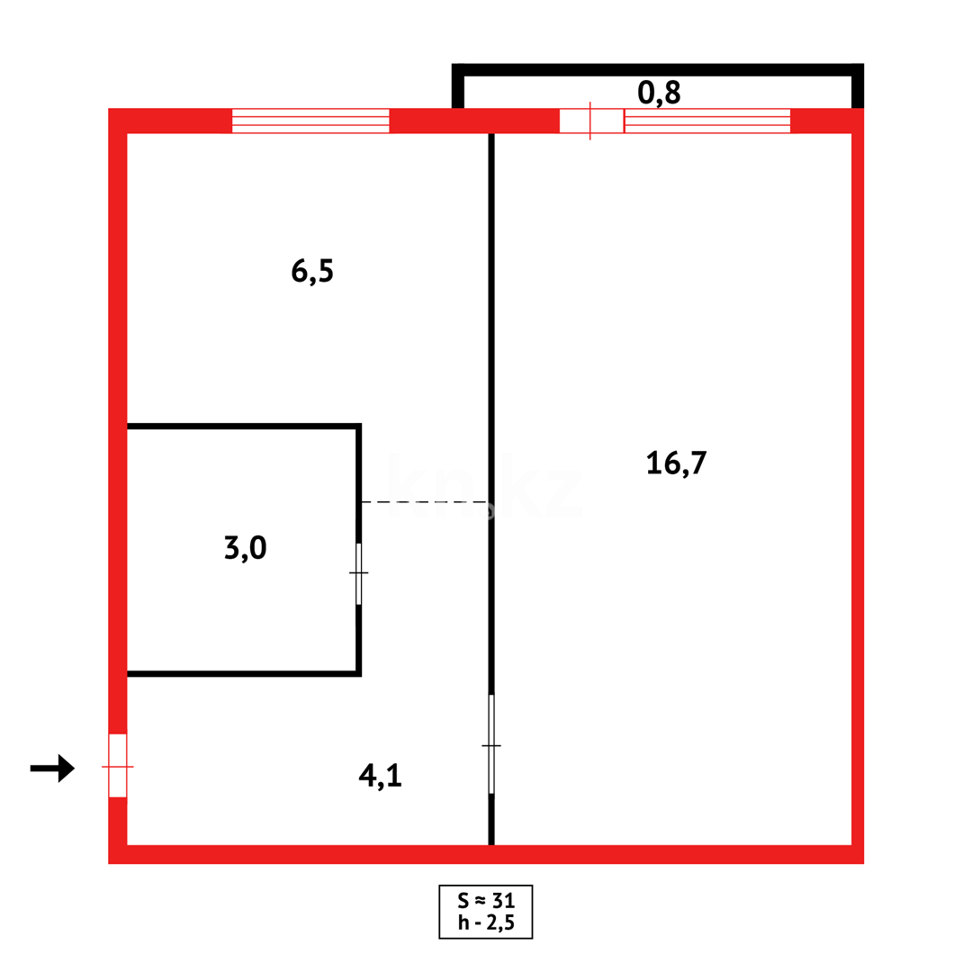 Продажа 1-комнатной квартиры, 28 м² в Караганде - фото 10