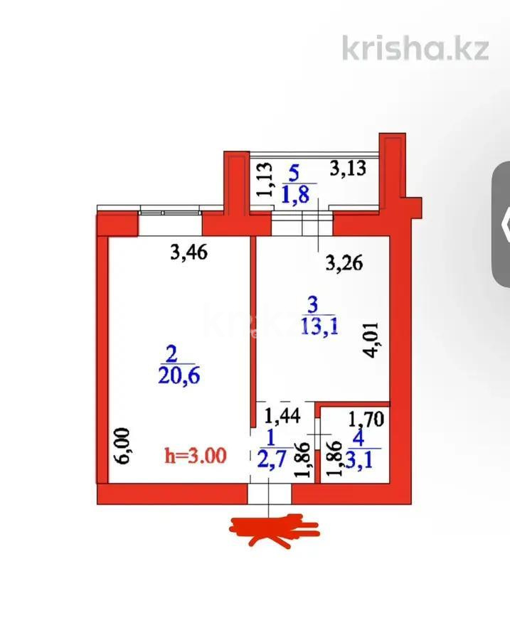 Продажа 1-комнатной квартиры, 42 м² в Астане