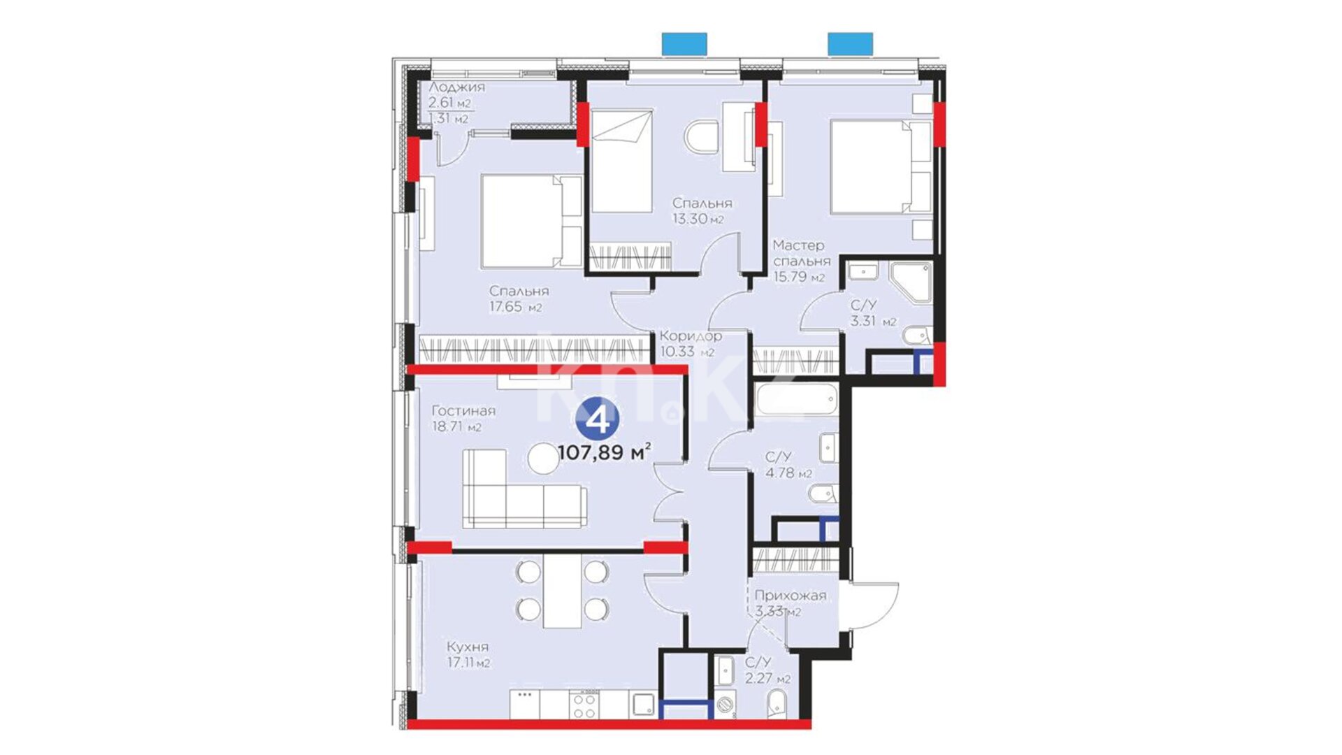ЖК Capital Park. Melody, 4-комнатная, цена 78 317 351 ₸, 725 900 ₸&nbsp;/&nbsp;м²