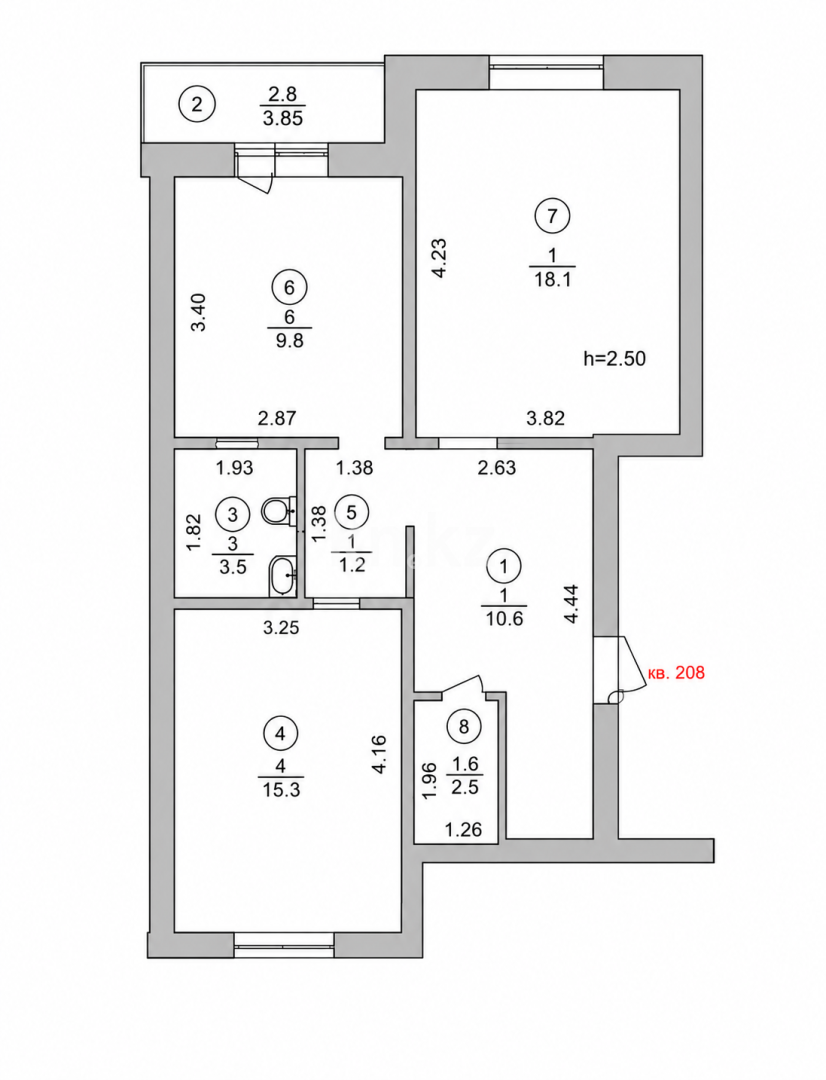 Продажа 2-комнатной квартиры, 58.8 м² в Астане - фото 10