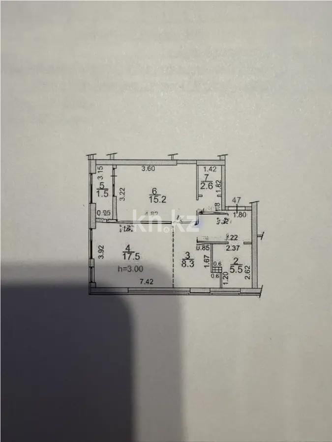 Продажа 2-комнатной квартиры, 59.5 м², ул. Навои, дом  30а/1 в Алматы