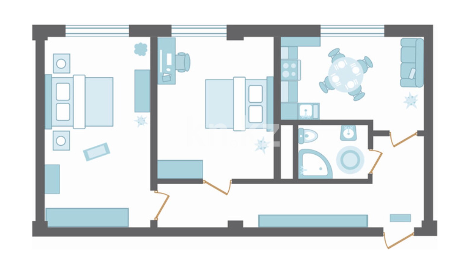 ЖК Eltai, 2-комнатная, цена 24 548 000 ₸, 380 000 ₸&nbsp;/&nbsp;м²