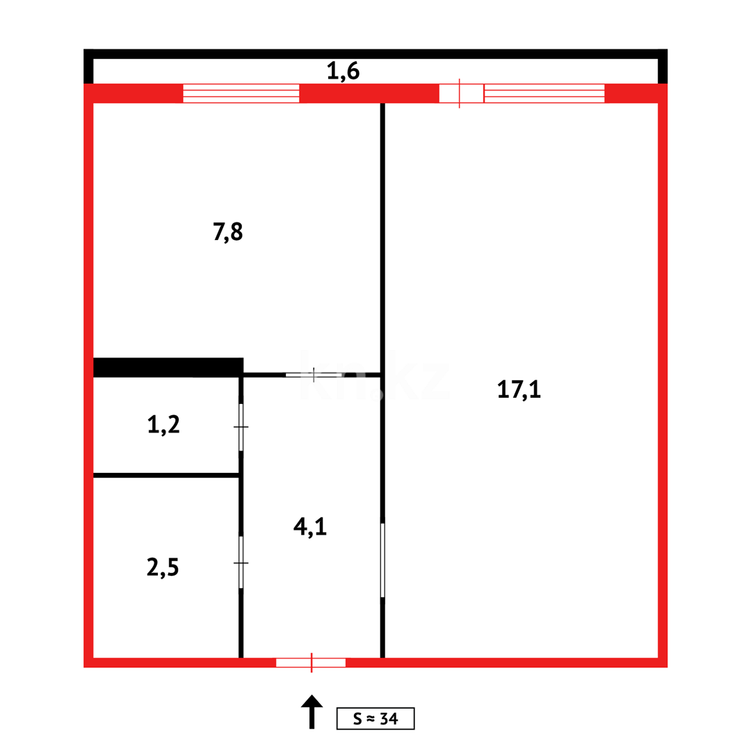 Продажа 1-комнатной квартиры, 34 м² в Темиртау - фото 11